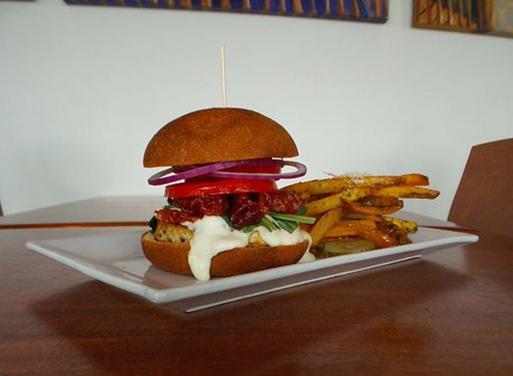 Cordon Bleu Burger at AQUA Restaurant