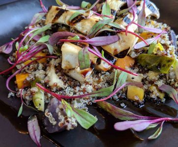 Wild Mushroom Quinoa Bowl Fall 2018 Menu AQUA Restaurant Duck NC