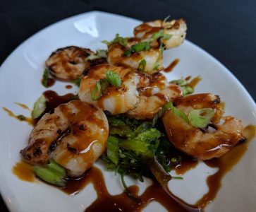 Shrimp Skewers Fall 2018 Menu AQUA Restaurant Duck NC